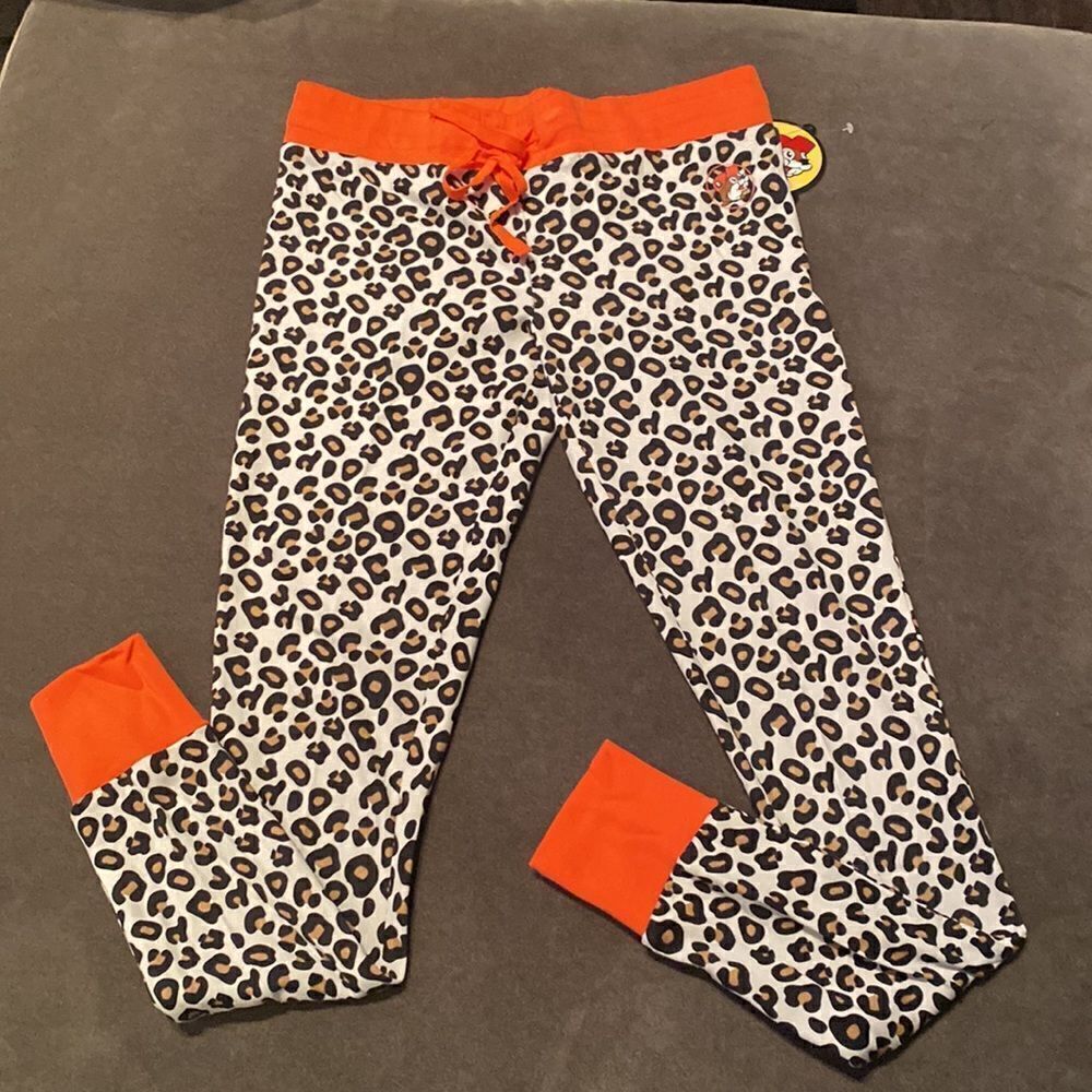 Buc-ee’s Women’s Drawstring Leopard Sleep Pants Elasticized Waist Size S NWT